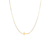 LEAH CROSS NECKLACE GOLD