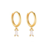 CRYSTAL MIA HUGGIES GOLD - Aglaea Jewellery