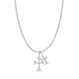 VALERIA CROSS NECKLACE SILVER