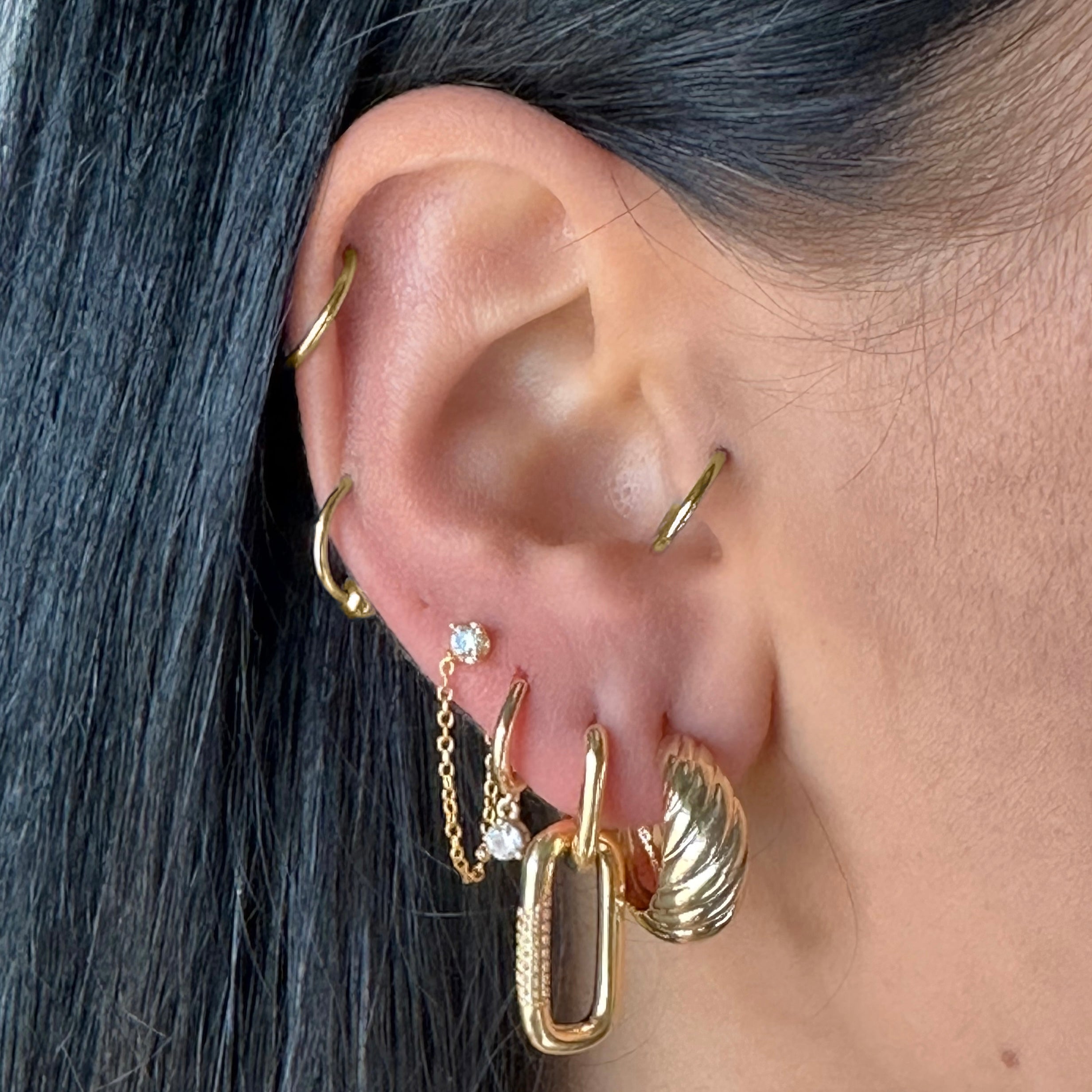CRYSTAL TATI HOOPS GOLD - Aglaea Jewellery