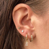 CRYSTAL MIA HUGGIES GOLD - Aglaea Jewellery