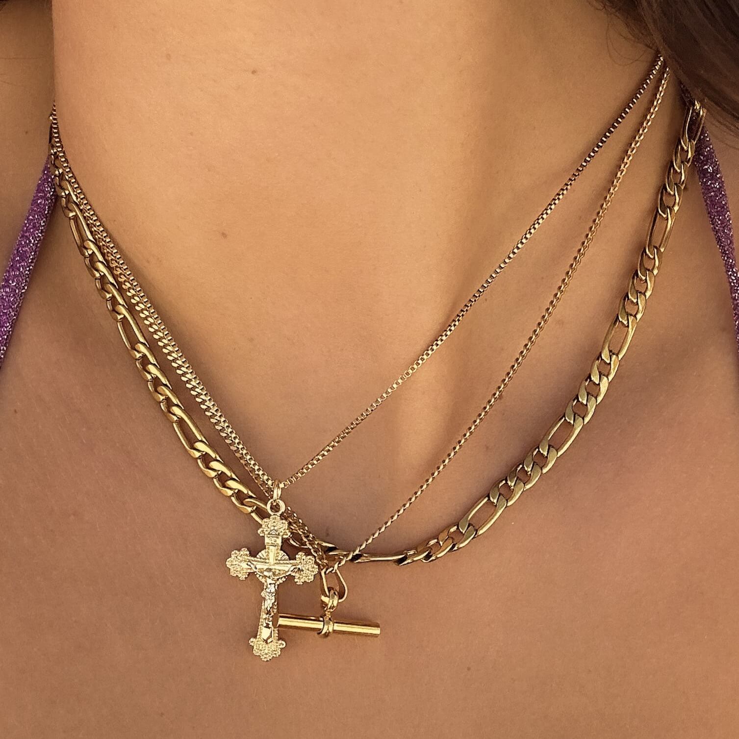 FRANCESCA CROSS NECKLACE GOLD - Aglaea Jewellery