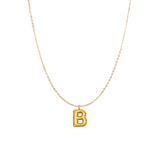 PUFFY INITIAL NECKLACE