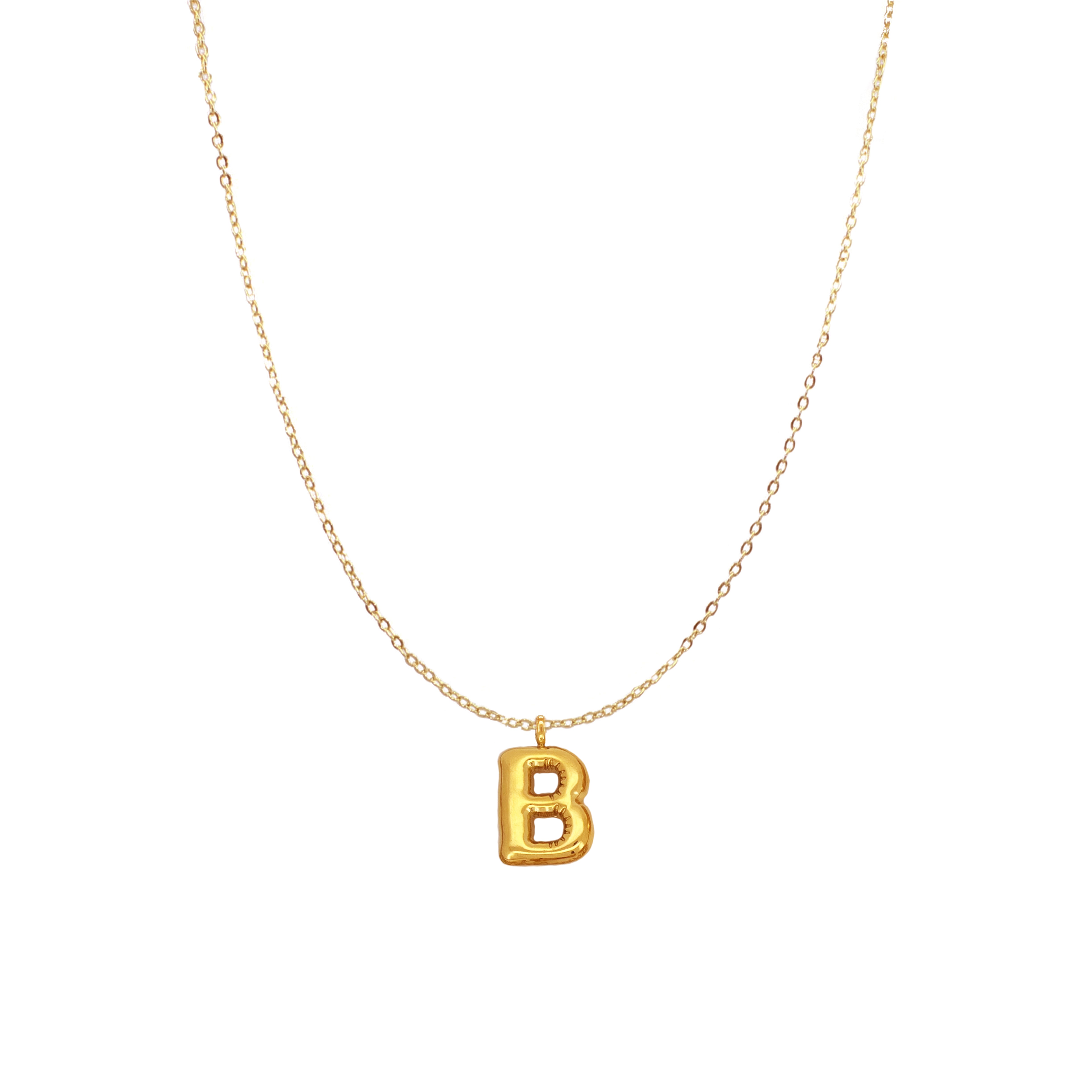 PUFFY INITIAL NECKLACE