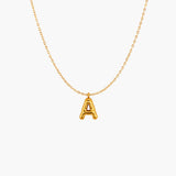 PUFFY INITIAL NECKLACE