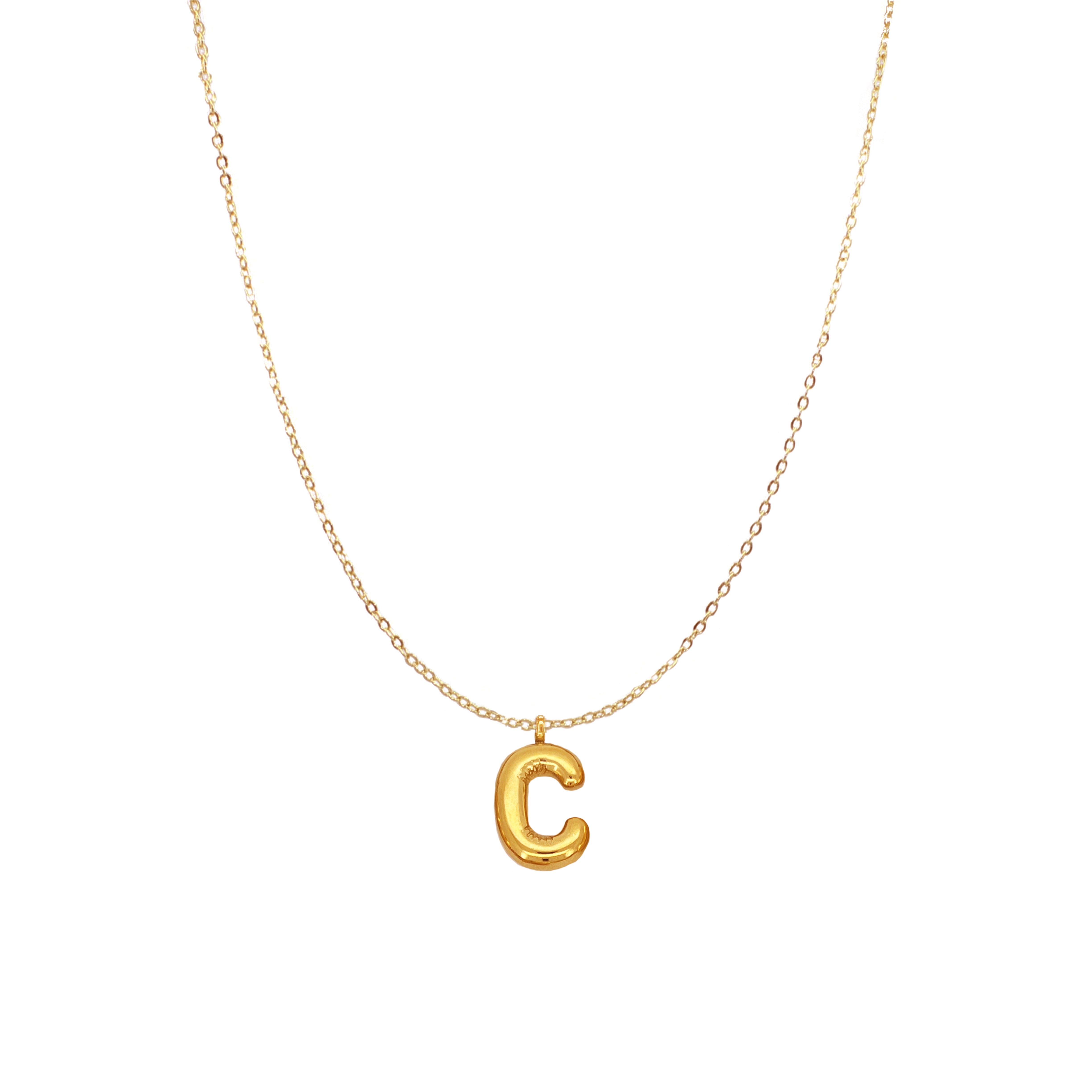 PUFFY INITIAL NECKLACE