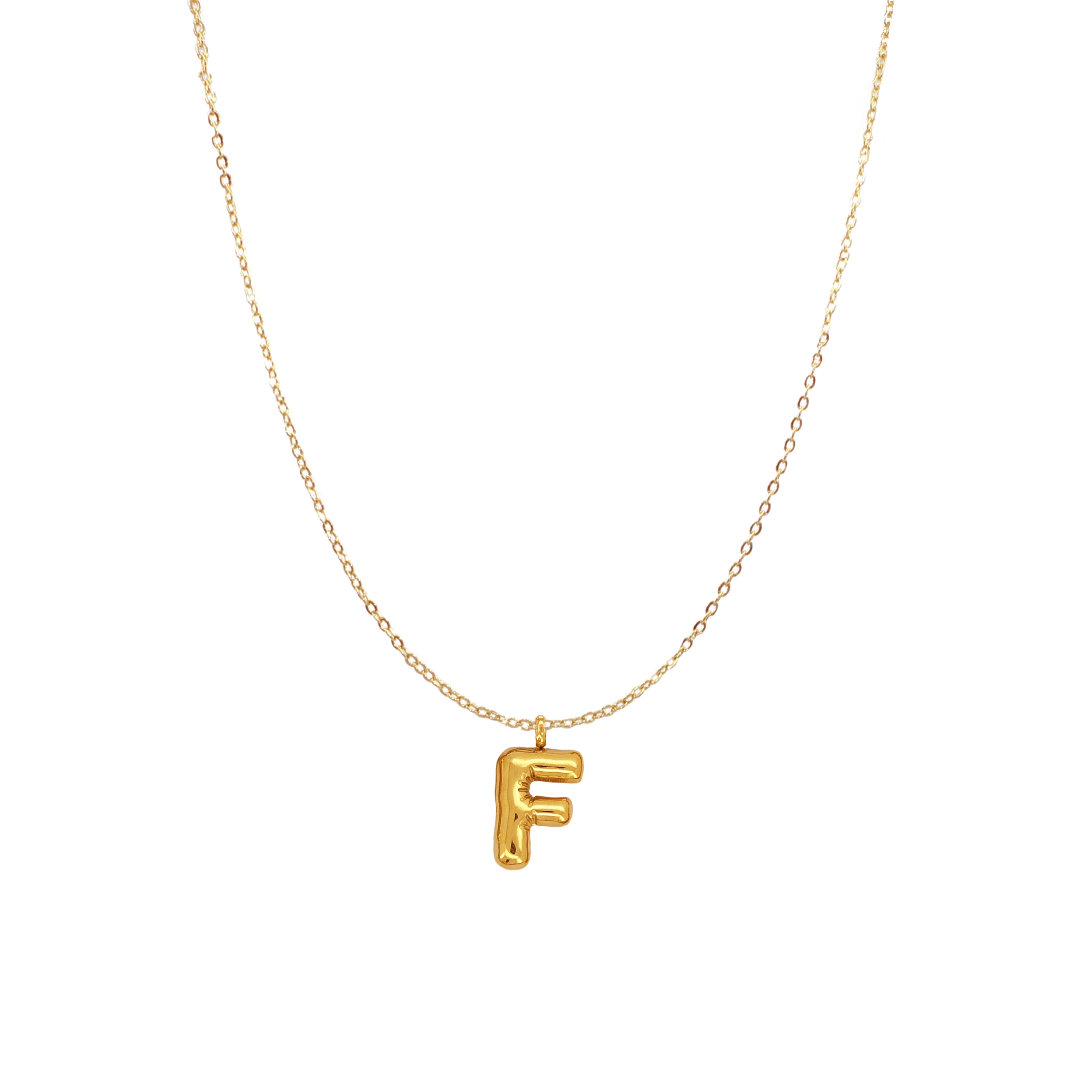 PUFFY INITIAL NECKLACE