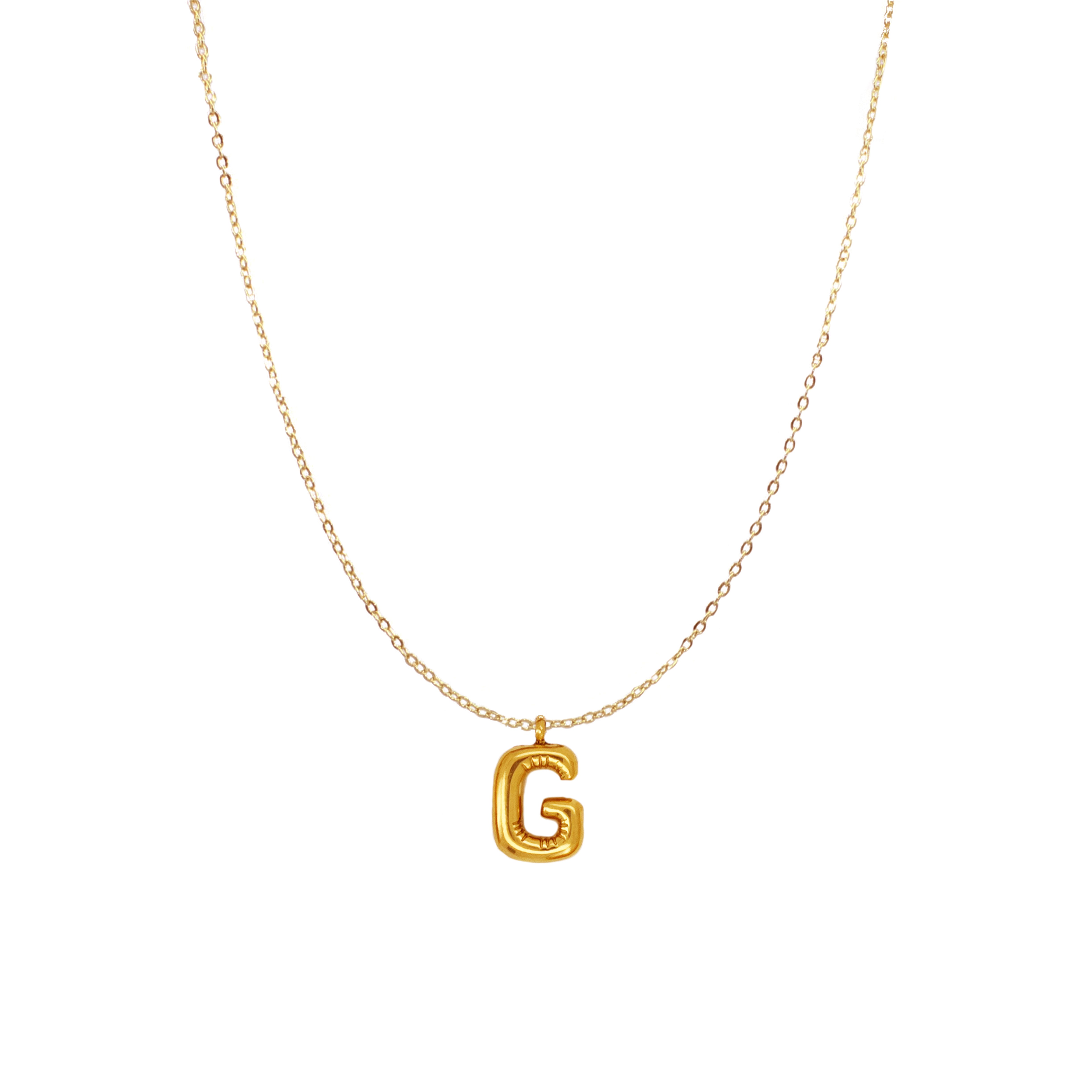 PUFFY INITIAL NECKLACE