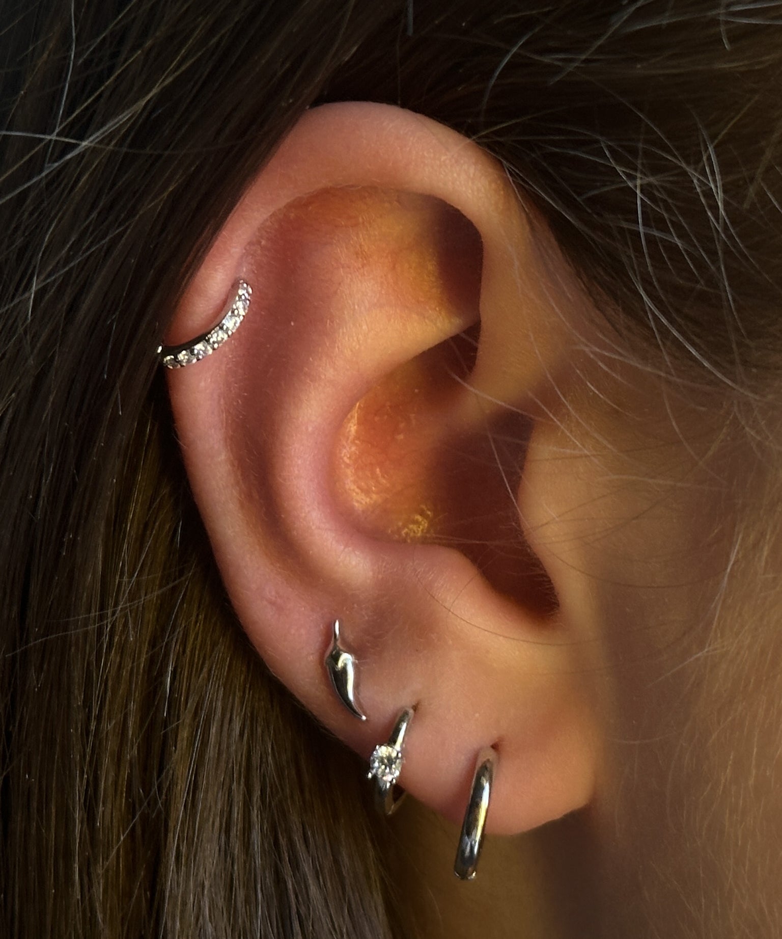 CORNICELLO STUDS SILVER