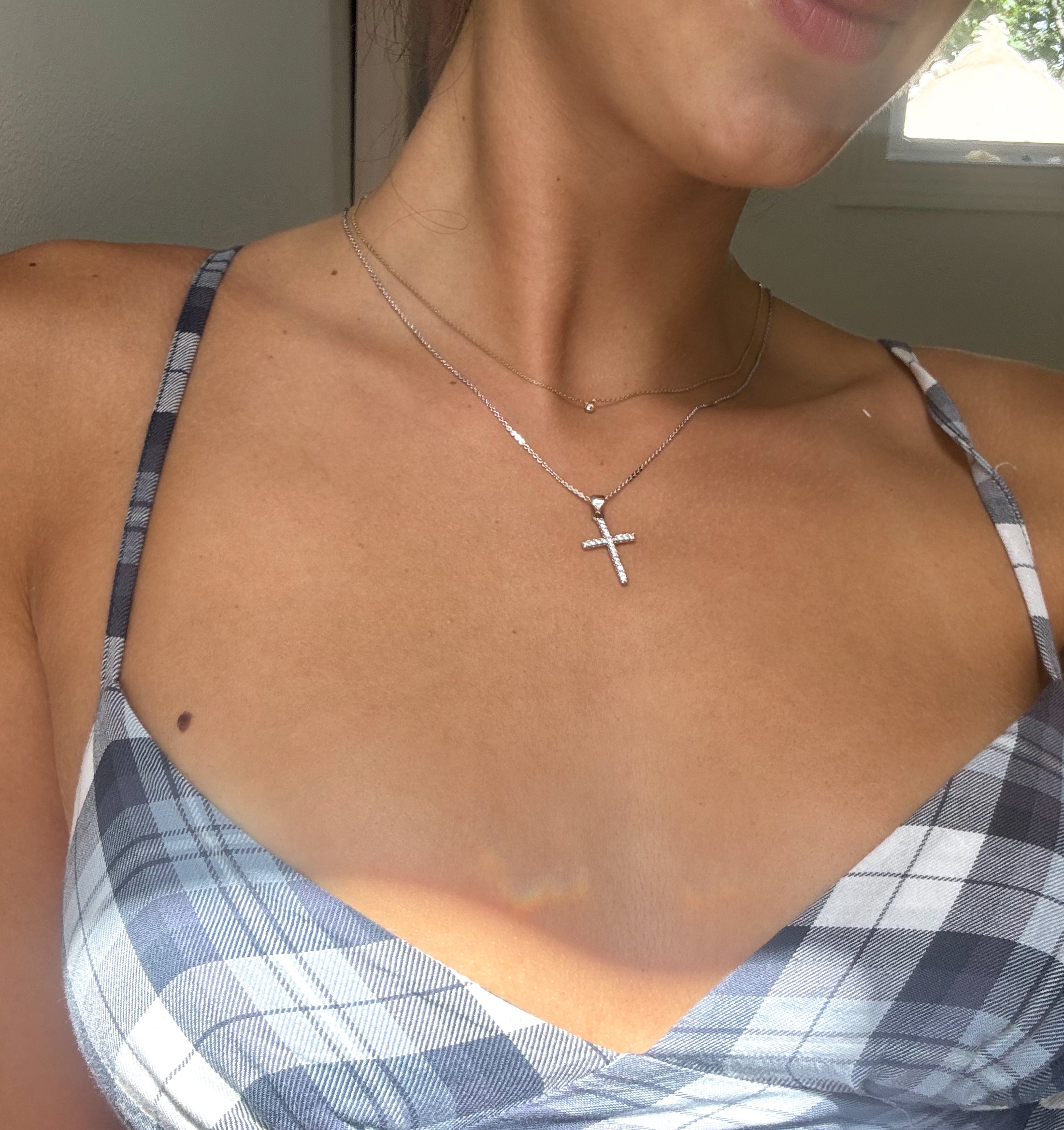 VALENTINA CROSS NECKLACE SILVER - Aglaea Jewellery