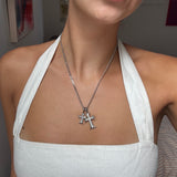VALERIA CROSS NECKLACE SILVER