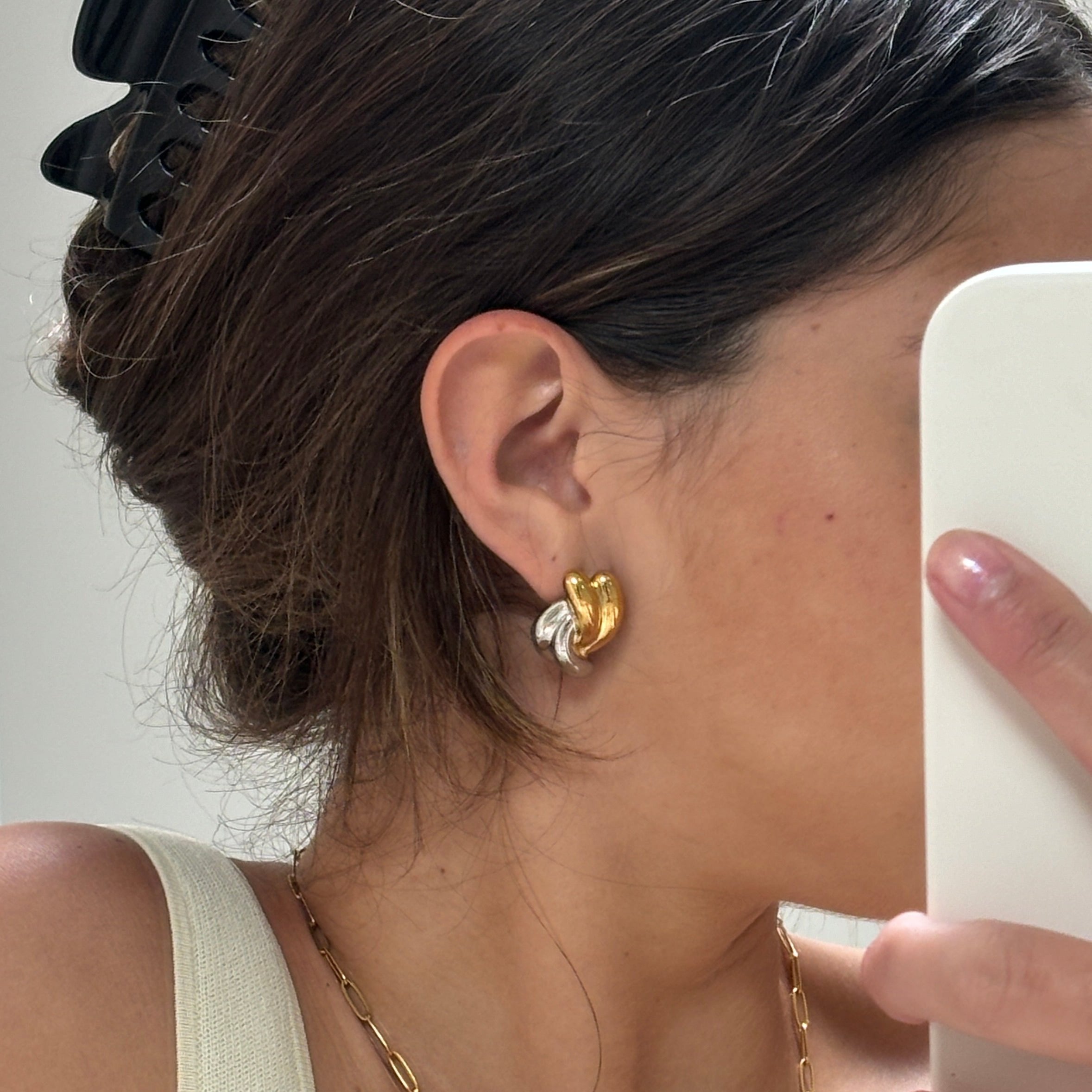 MARISSA EARRINGS TWO TONED