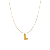 PUFFY INITIAL NECKLACE