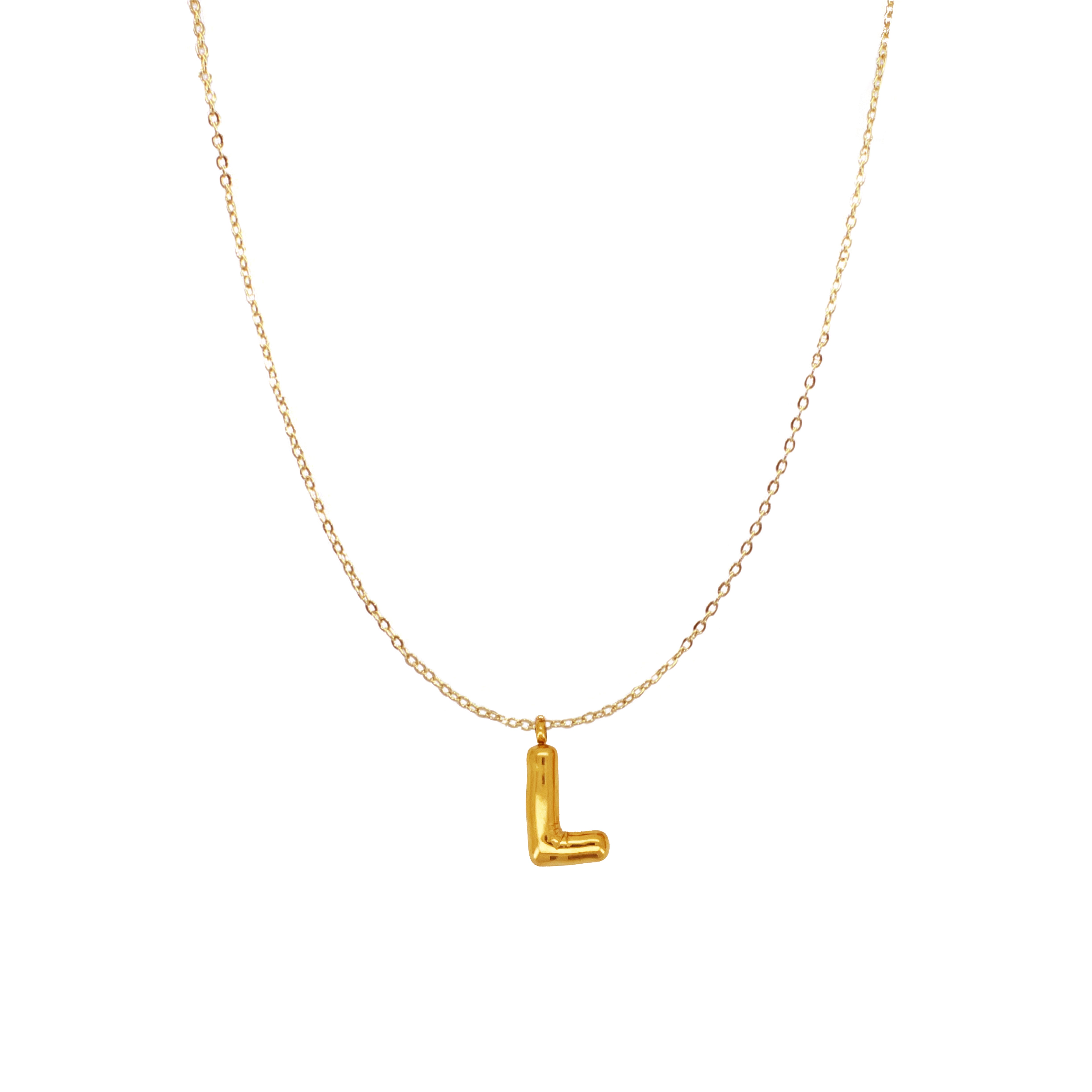 PUFFY INITIAL NECKLACE