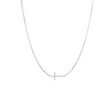 LEAH CROSS NECKLACE SILVER