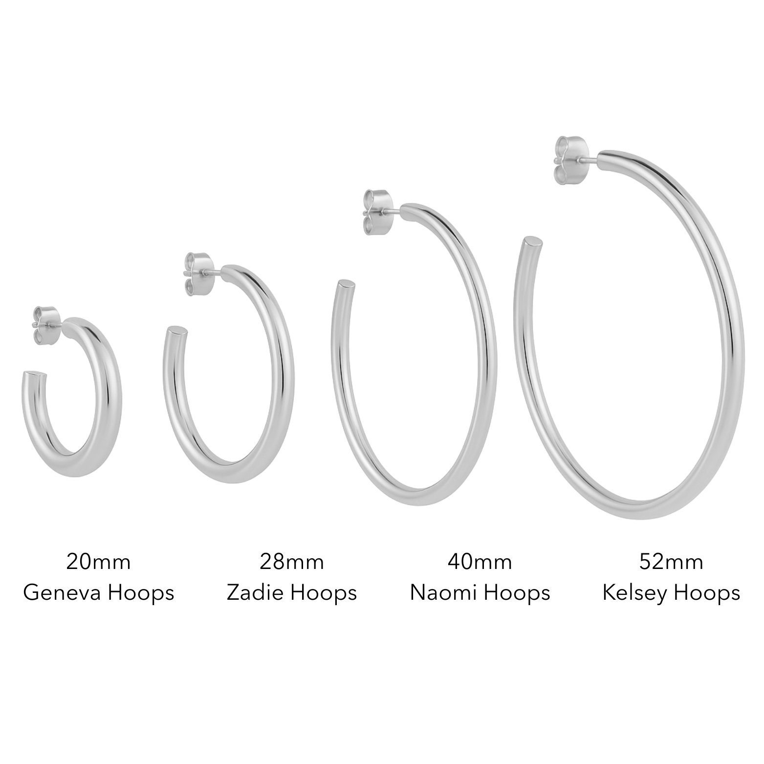NAOMI HOOPS SILVER