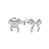 POPPY RIBBON STUDS SILVER