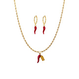 CORNICELLO NECKLACE AND EARRING SET