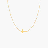 LEAH CROSS NECKLACE GOLD