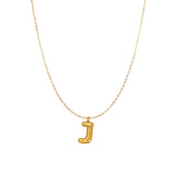 PUFFY INITIAL NECKLACE