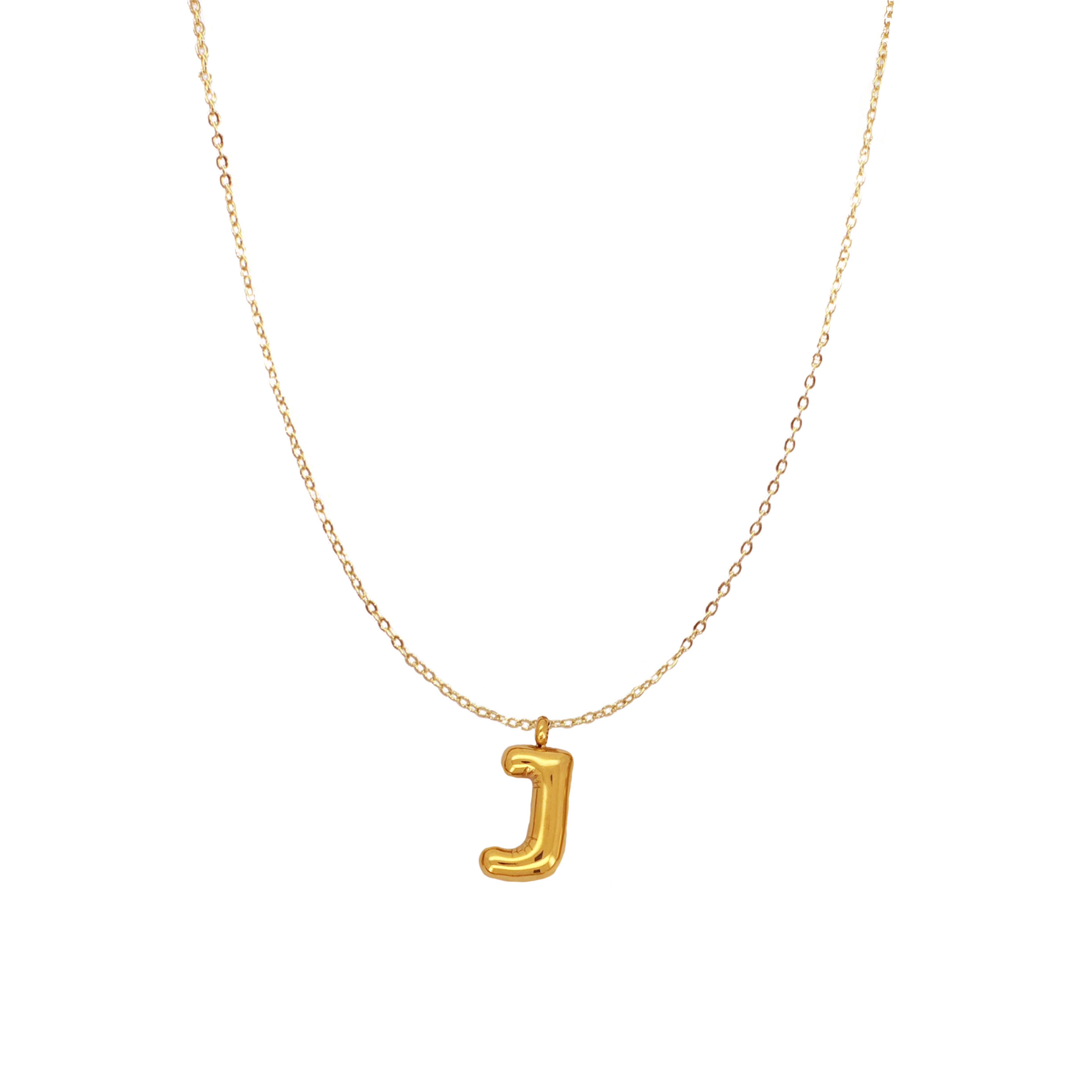 PUFFY INITIAL NECKLACE