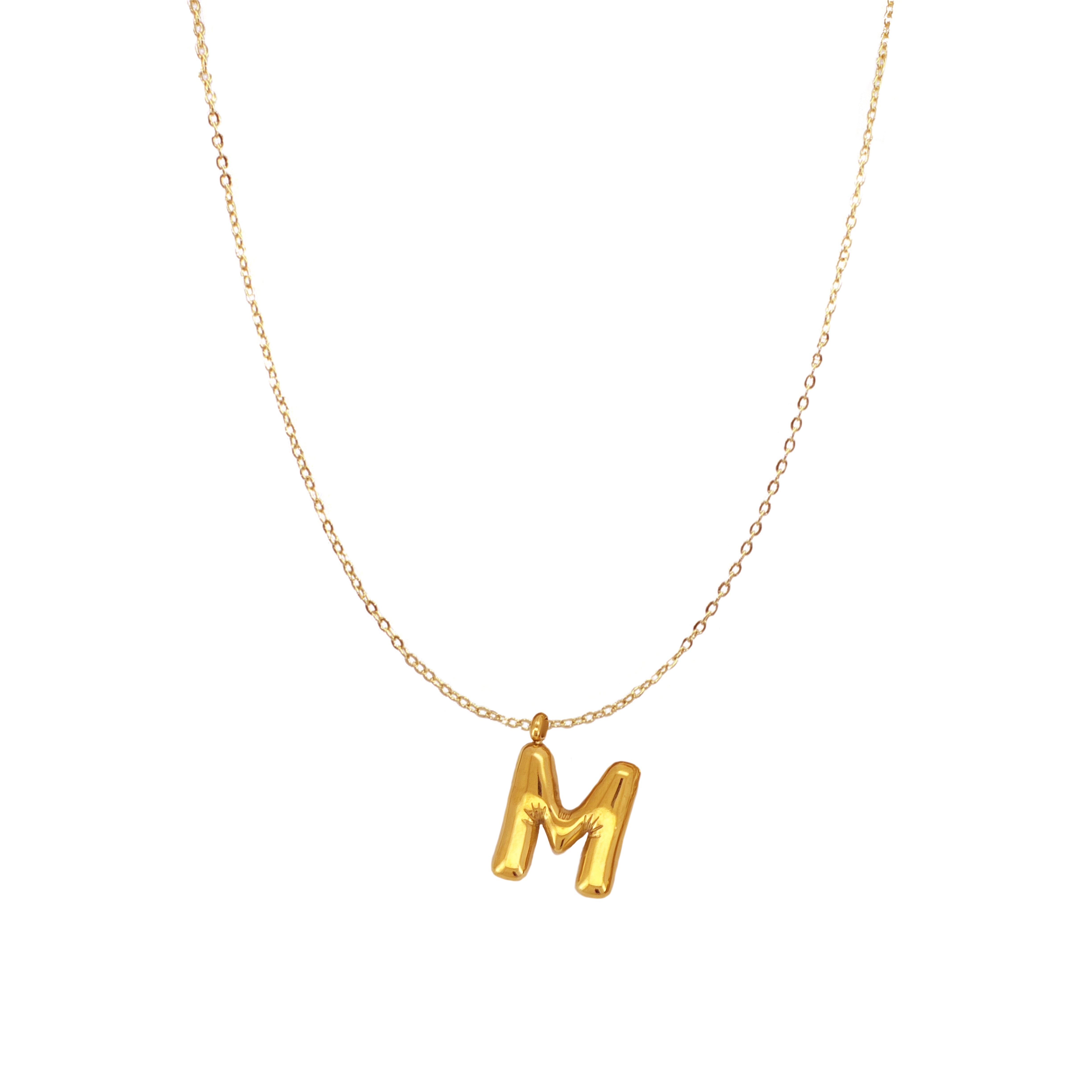 PUFFY INITIAL NECKLACE