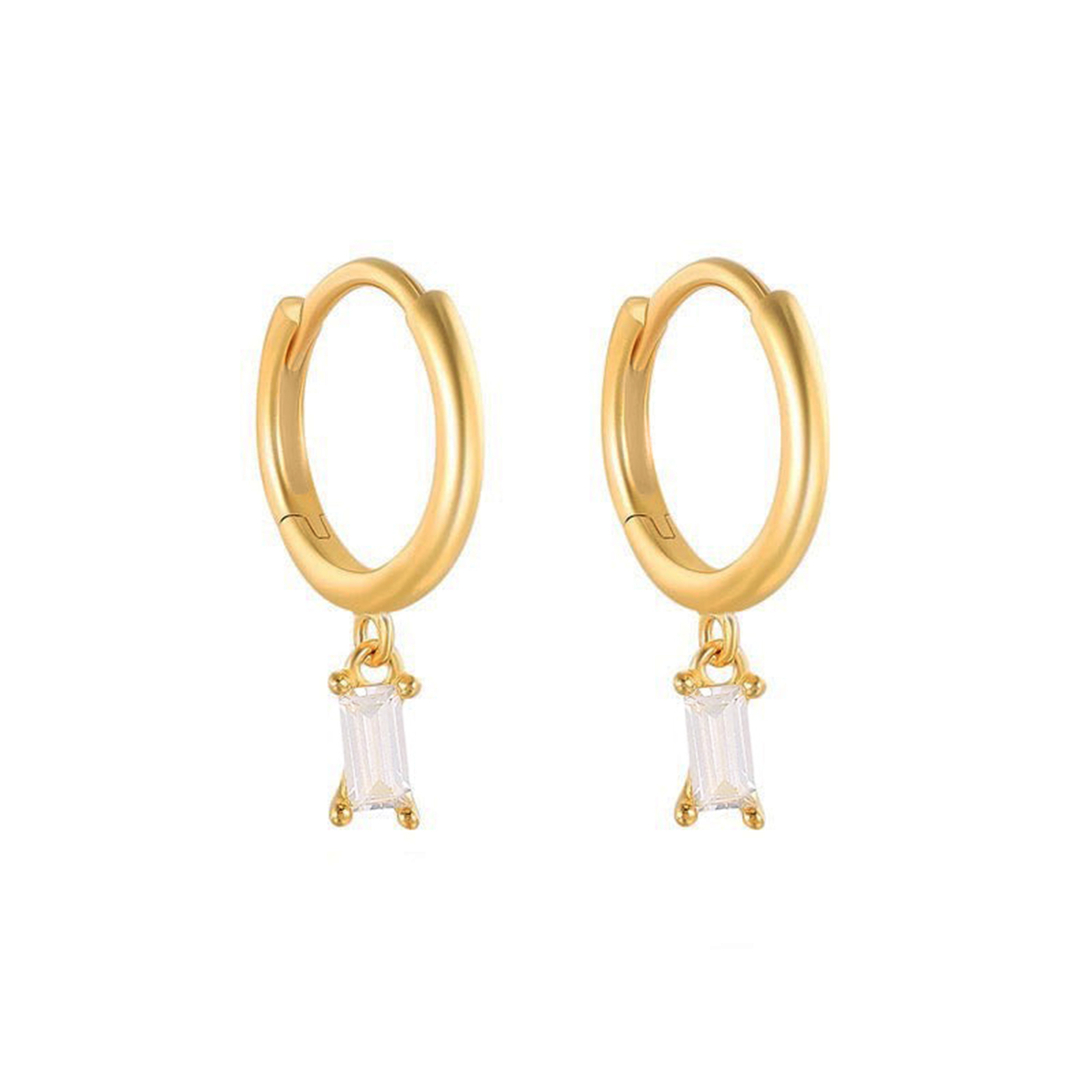 CRYSTAL MIA HUGGIES GOLD - Aglaea Jewellery