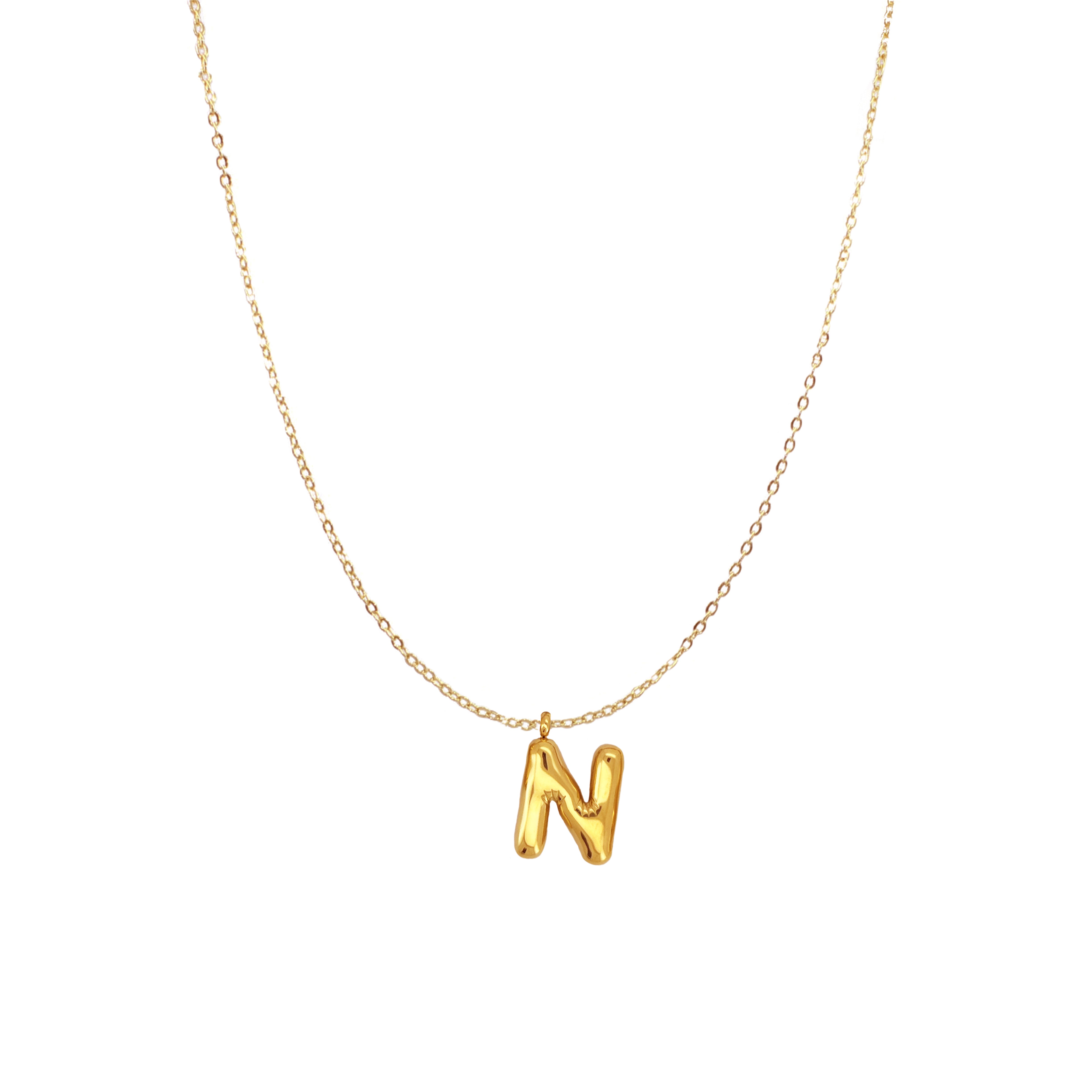 PUFFY INITIAL NECKLACE