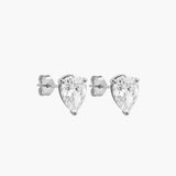 ODETTE PEAR STUDS SILVER