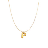 PUFFY INITIAL NECKLACE