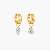 FLORENCE DROP HOOPS GOLD