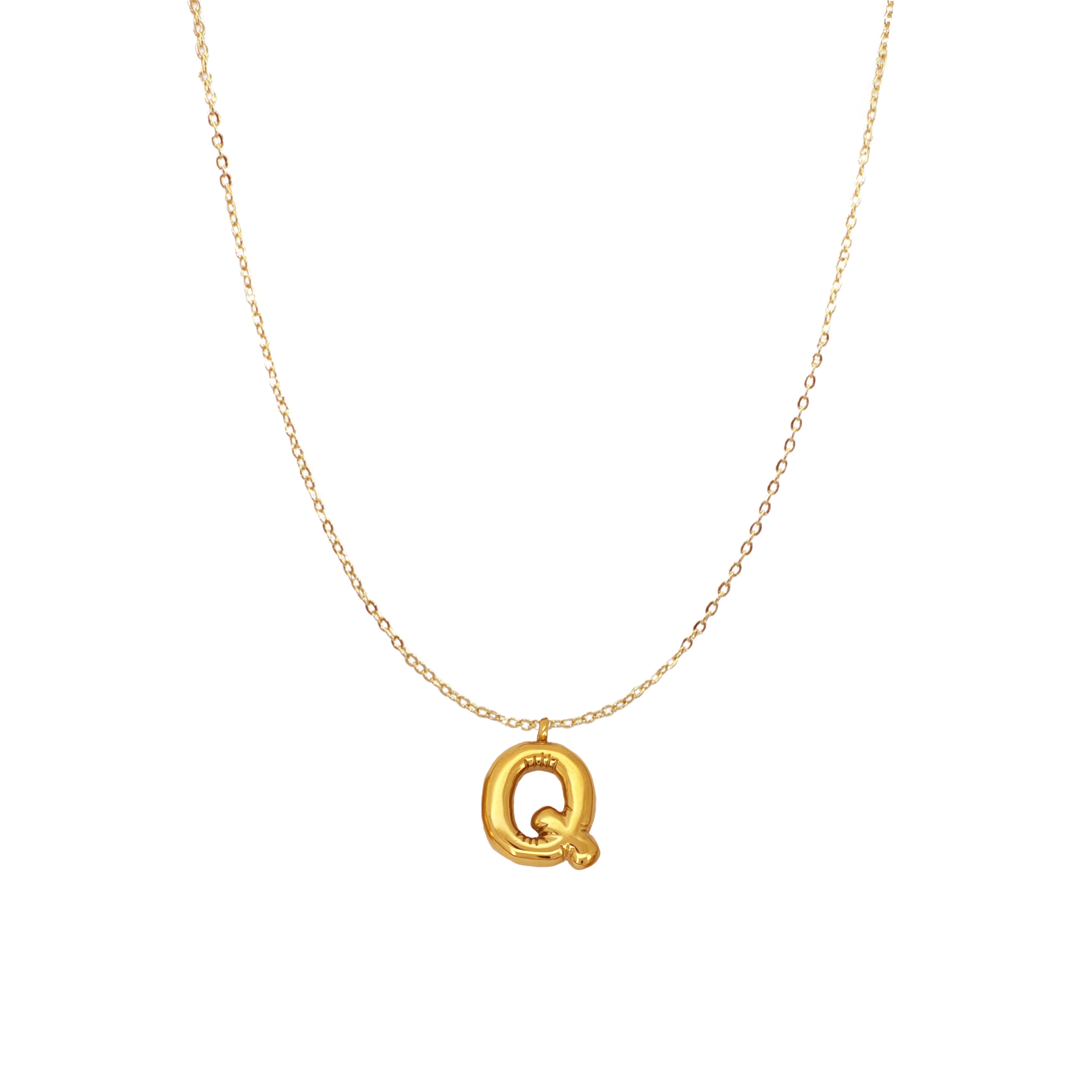 PUFFY INITIAL NECKLACE