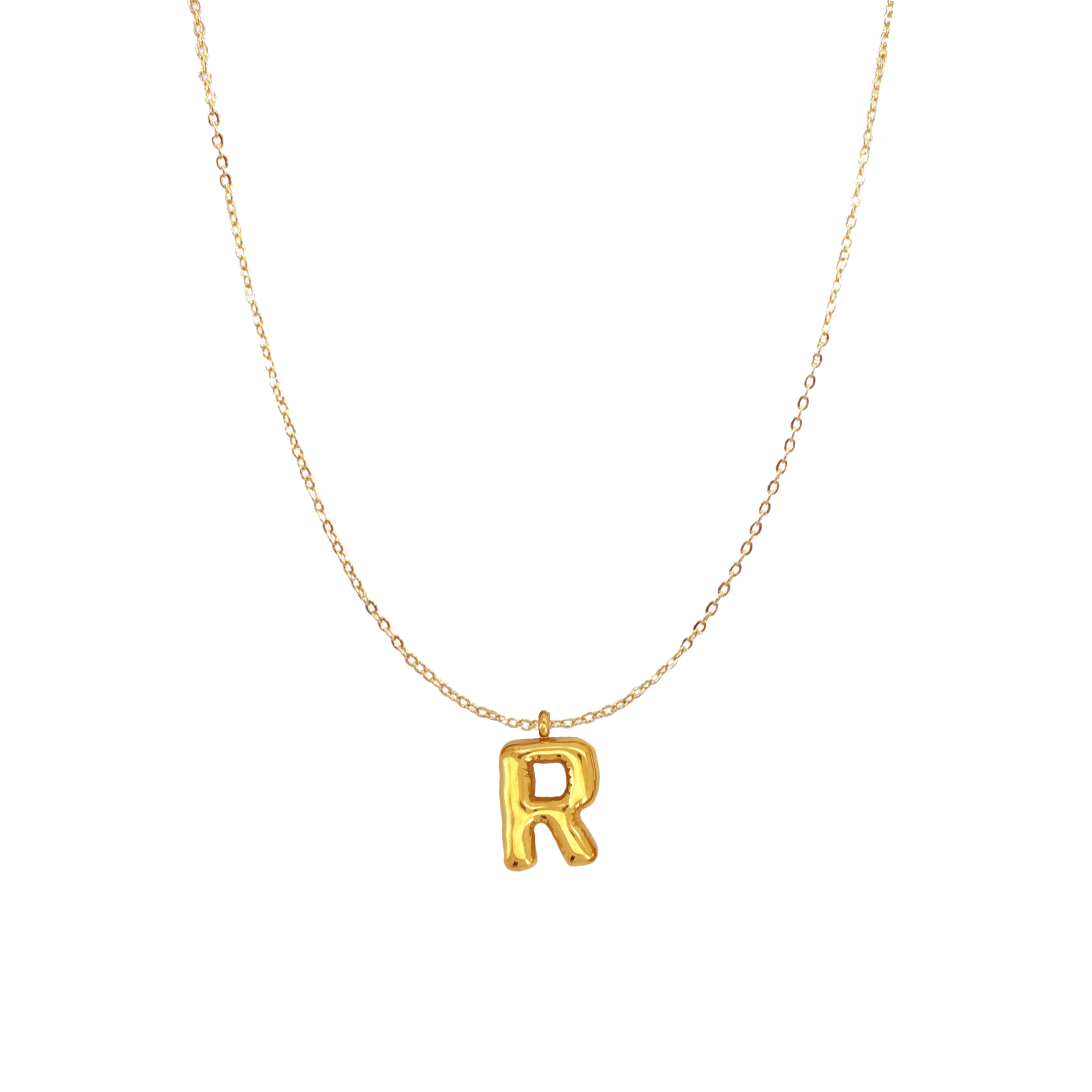 PUFFY INITIAL NECKLACE