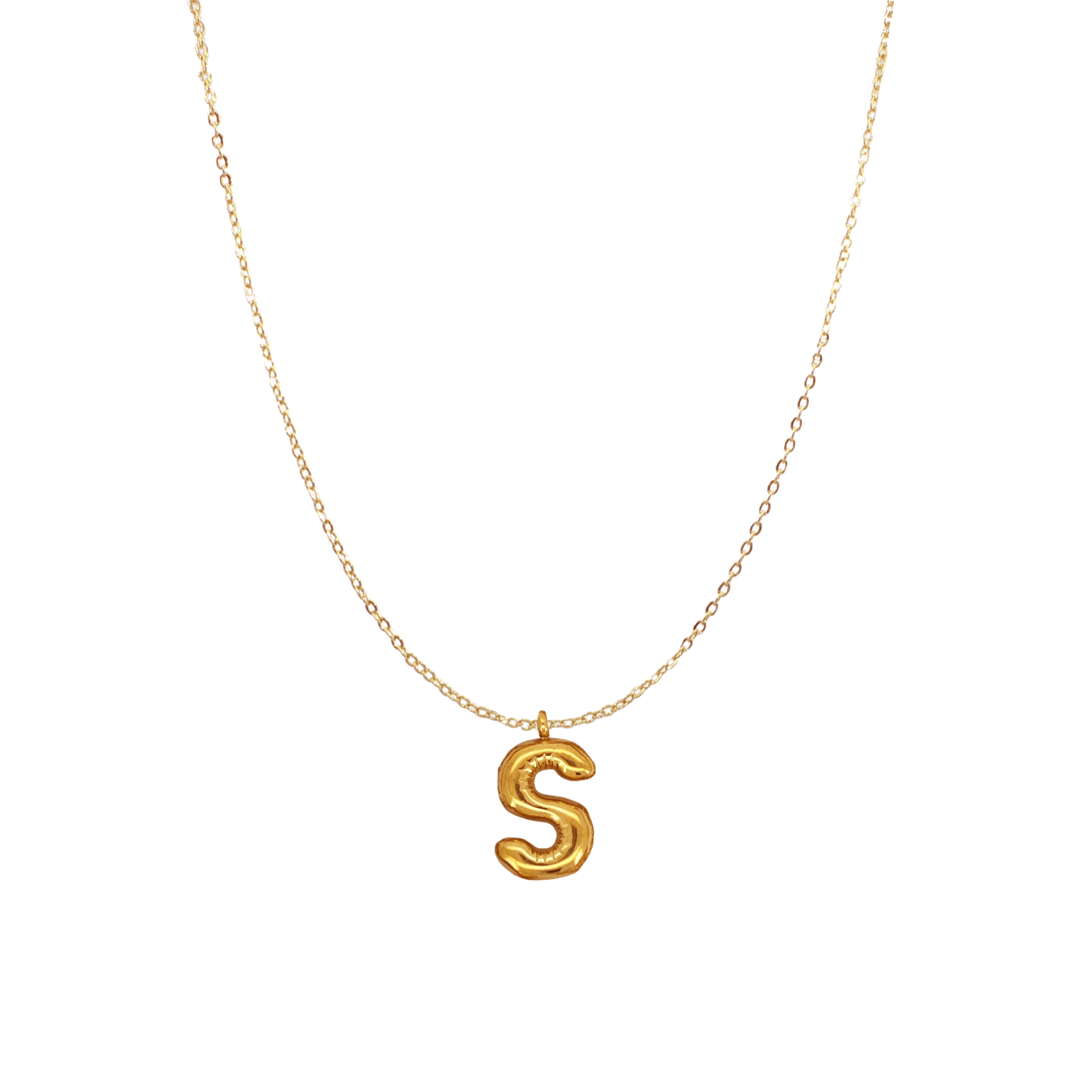 PUFFY INITIAL NECKLACE