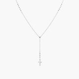 CROSS DROP NECKLACE SILVER