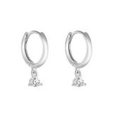 CRYSTAL TATI HOOPS SILVER