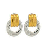 LEO EARRINGS TWO TONED