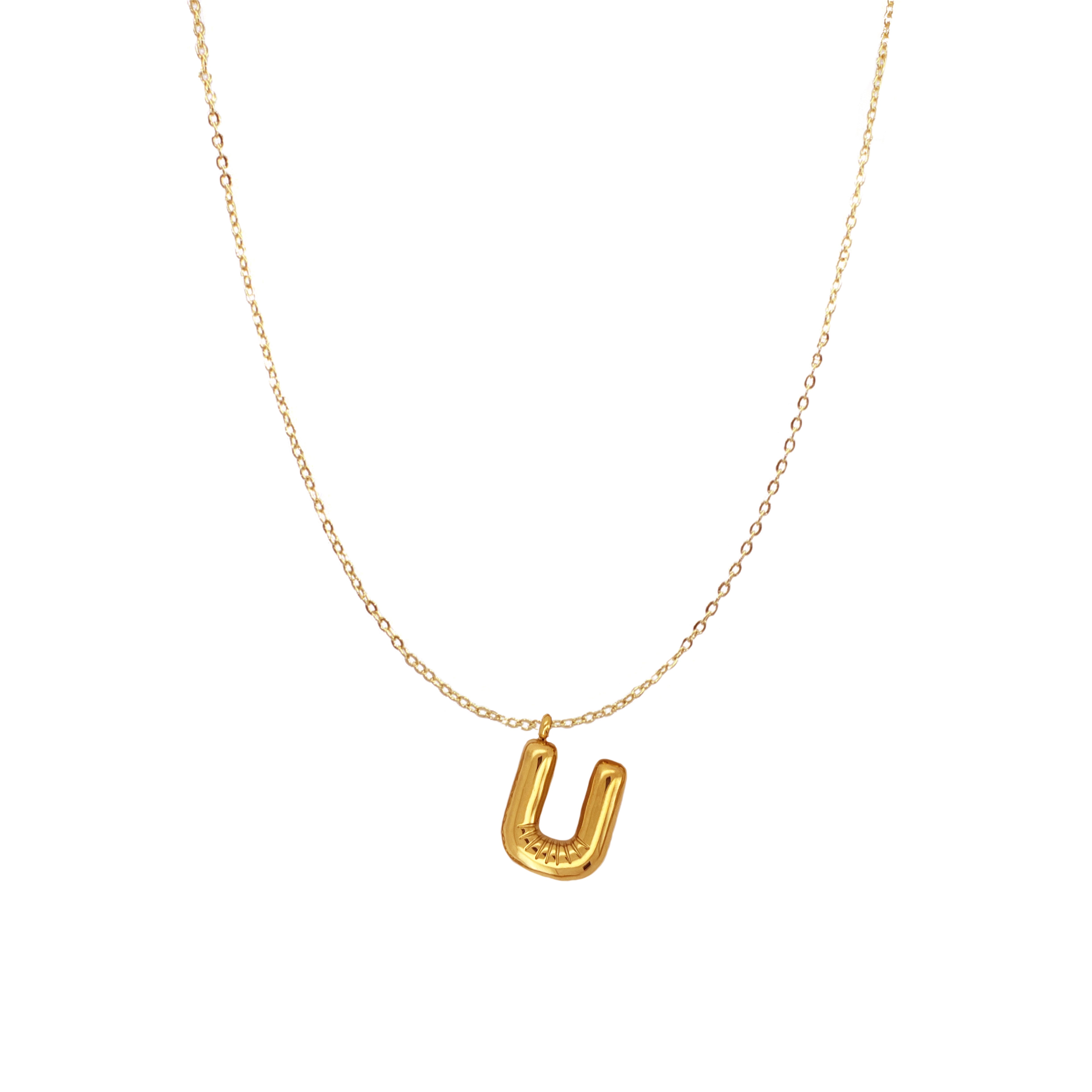 PUFFY INITIAL NECKLACE