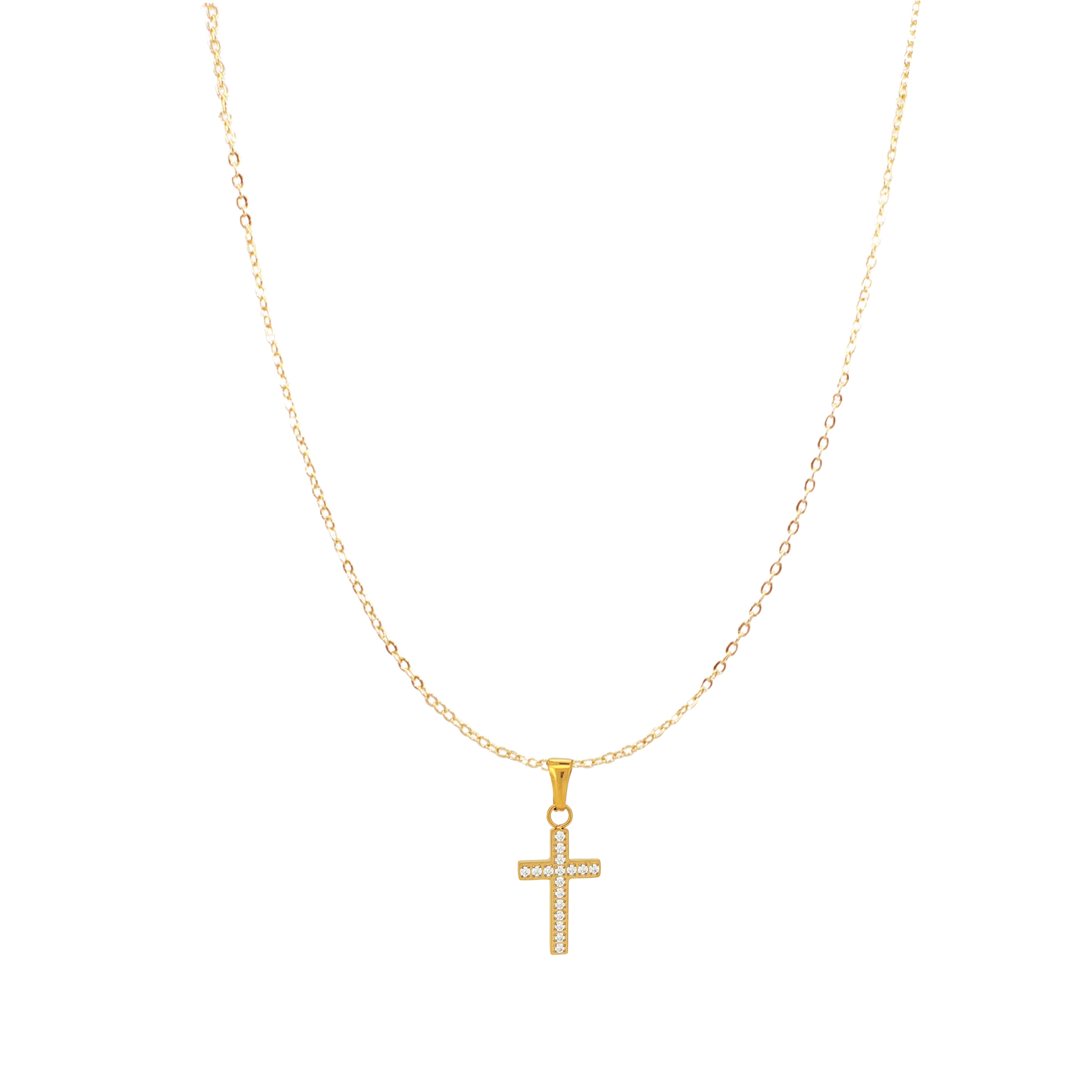 VALENTINA CROSS NECKLACE GOLD