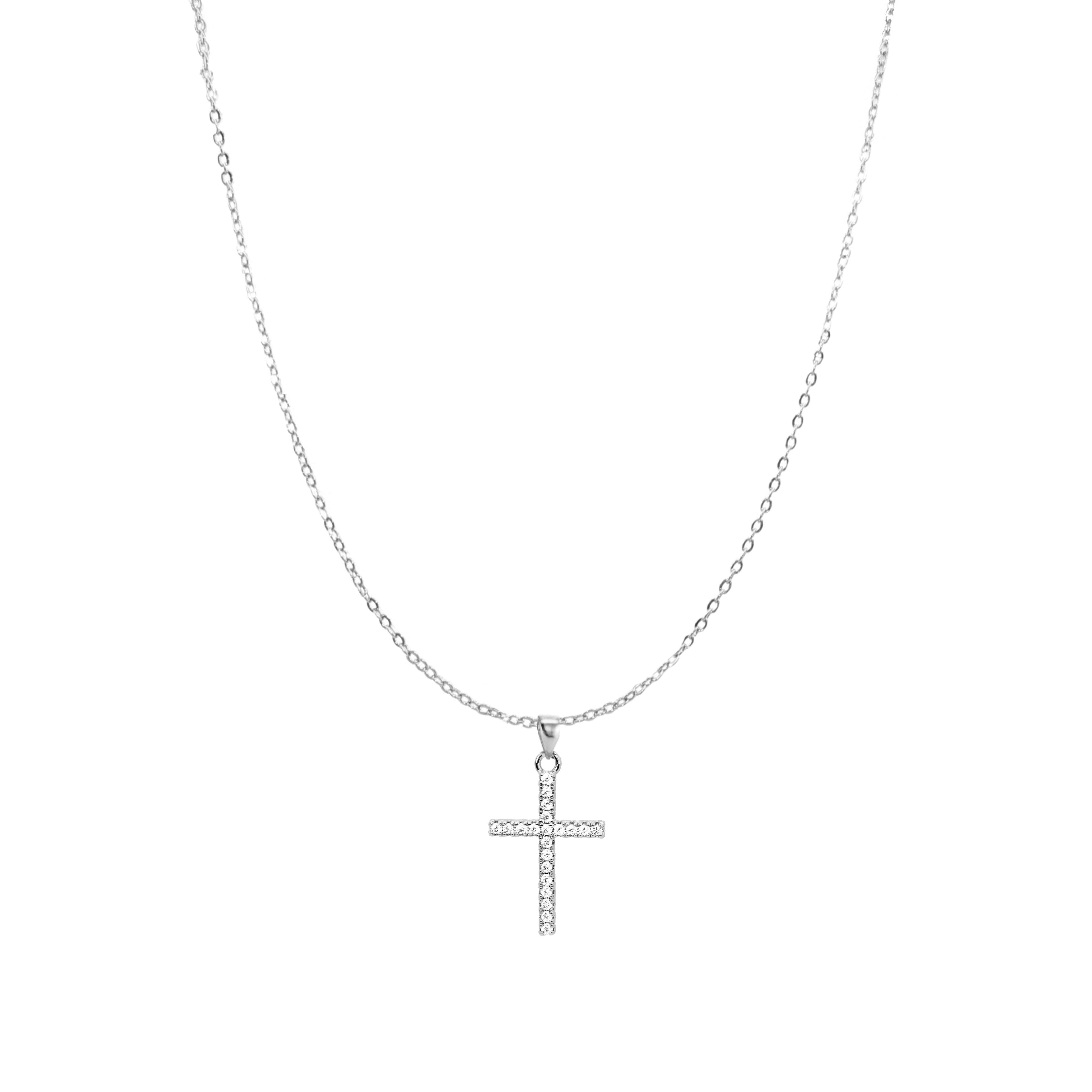 VALENTINA CROSS NECKLACE SILVER - Aglaea Jewellery