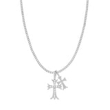 VALERIA CROSS NECKLACE SILVER