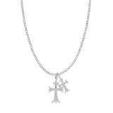 VALERIA CROSS NECKLACE SILVER