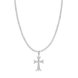 VALERIA CROSS NECKLACE SILVER