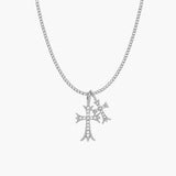 VALERIA CROSS NECKLACE SILVER