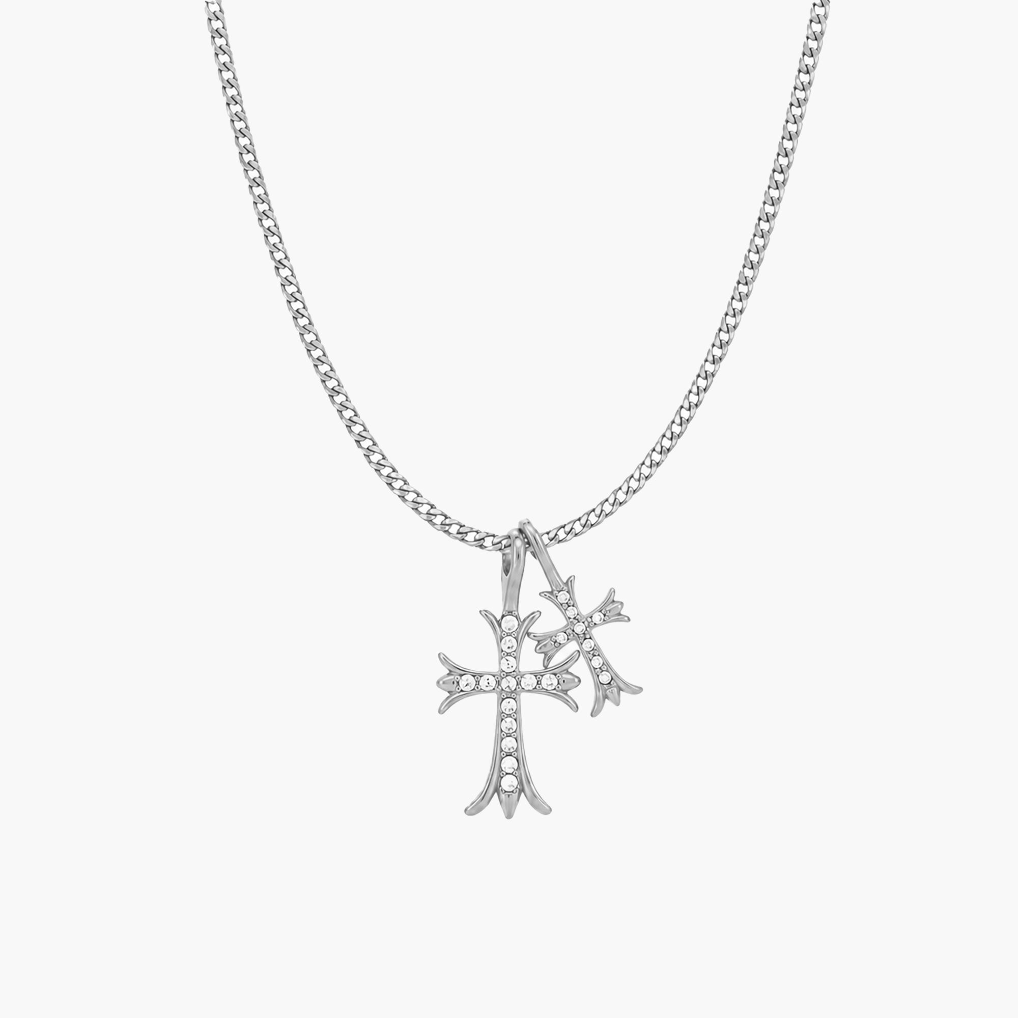 VALERIA CROSS NECKLACE SILVER