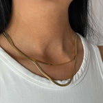 HERRINGBONE NECKLACE GOLD - Aglaea Jewellery