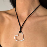 HEART ROPE NECKLACE SILVER