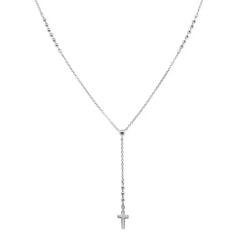 CROSS DROP NECKLACE SILVER - Aglaea Jewellery
