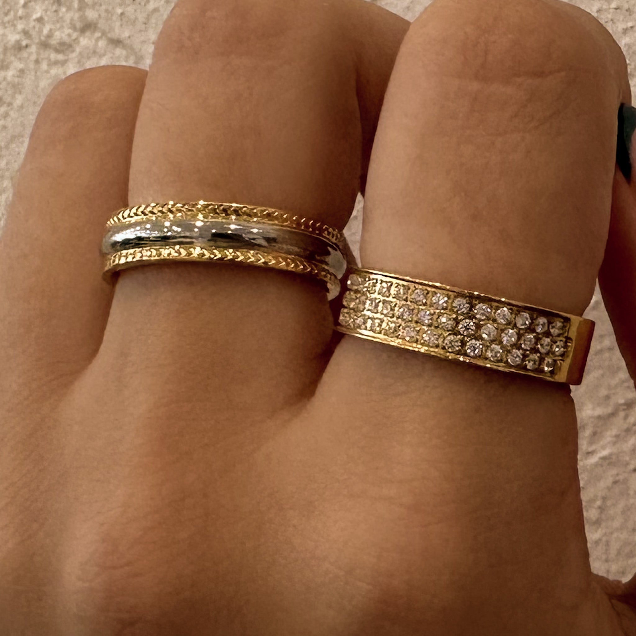 ELORA RING TWO TONED